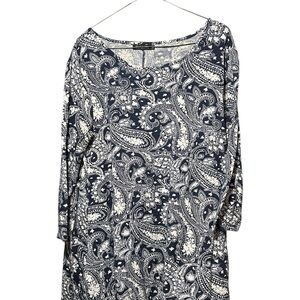 Navy Paisley Women's Blouse